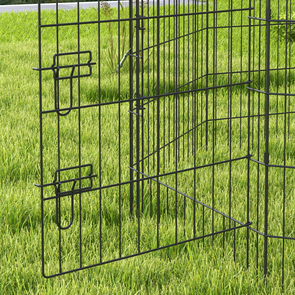 Parc enclos modulable pour chiens lapins rongeurs clôture pour petits animaux intérieur et extérieur  61 x 91 cm noir-7