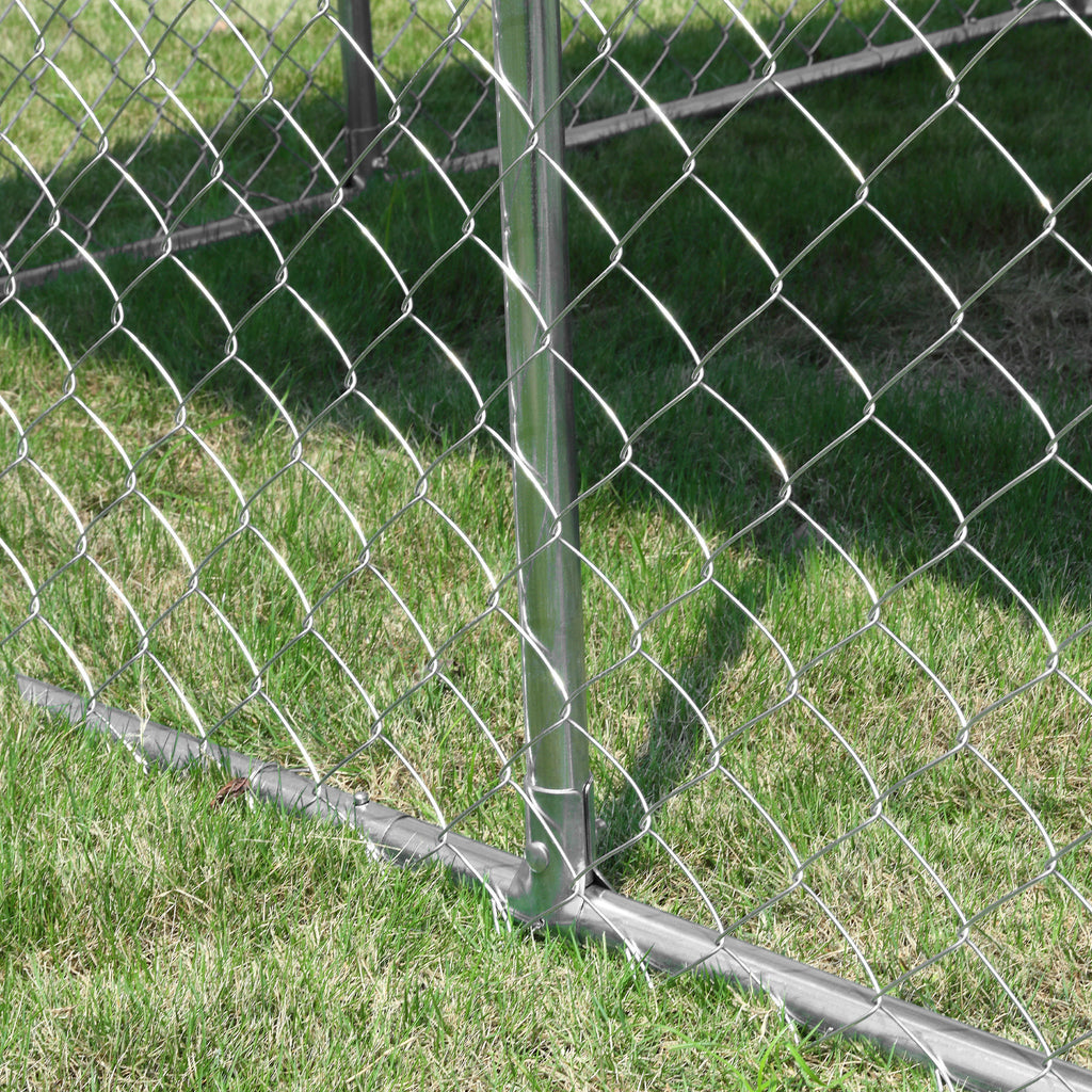 Utomhuskennel för hund med tak – galvaniserat stål, 230 × 230 × 175 cm-6