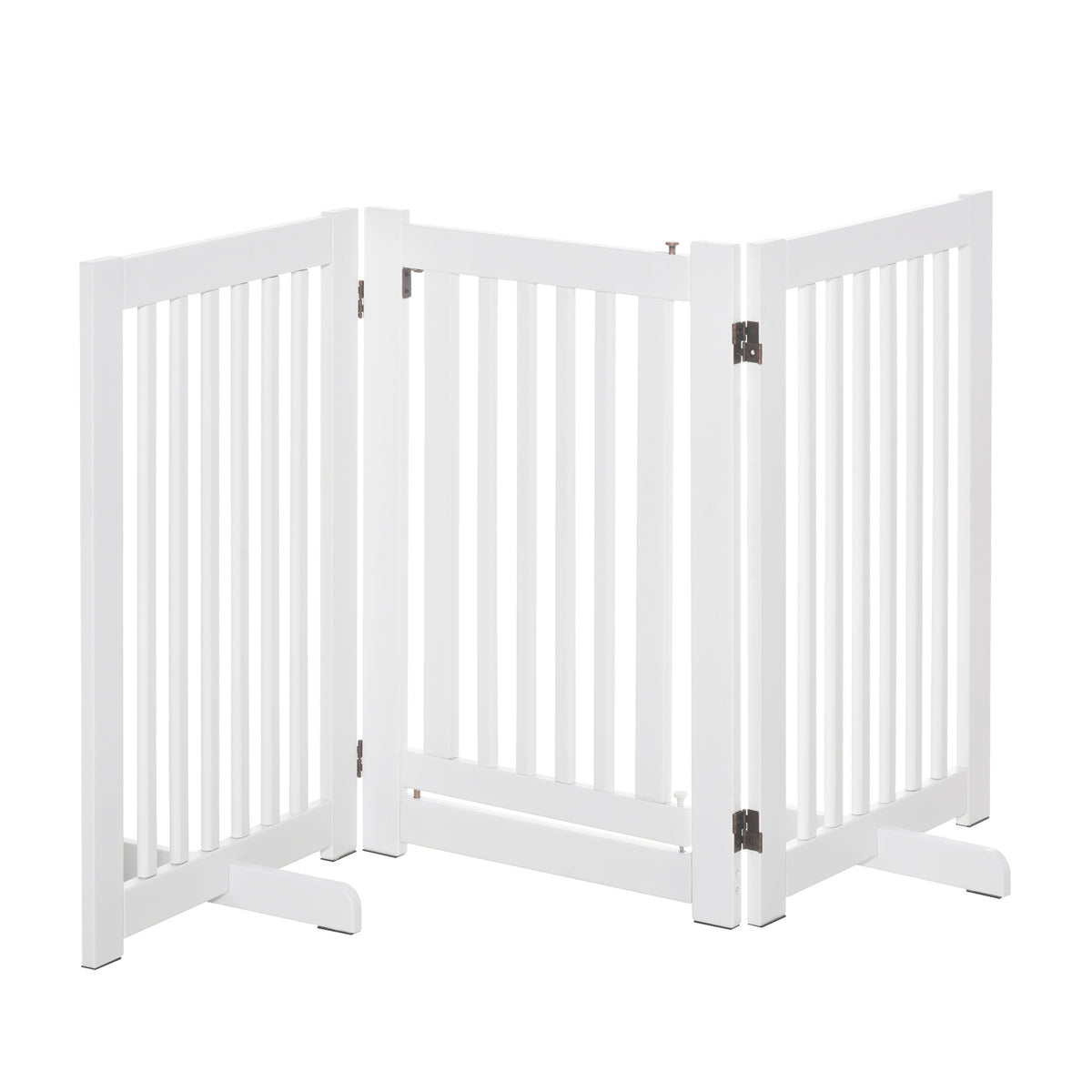 Vikbar hundgrind med låsbar dörr – 155 × 35,5 × 76 cm-0