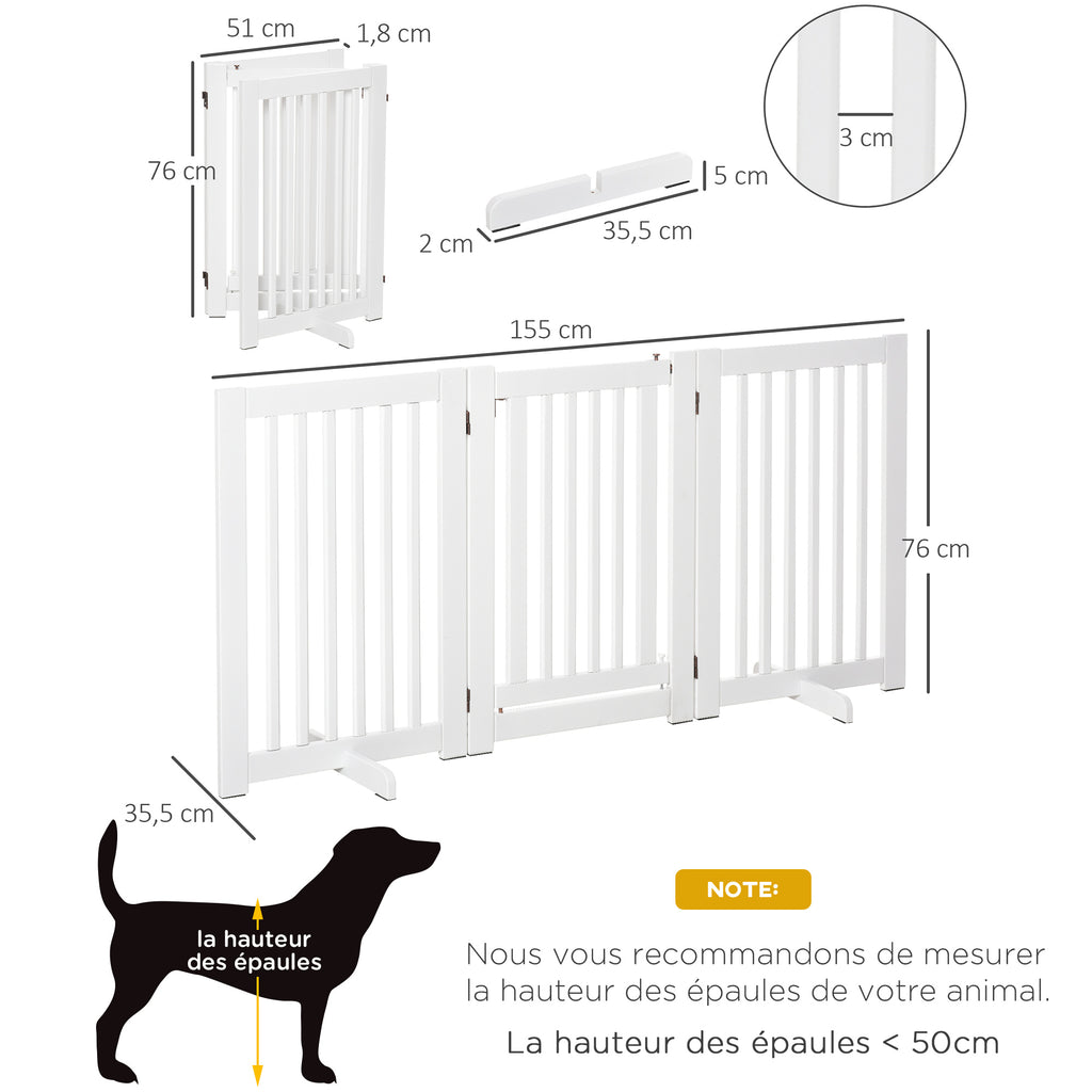 Vikbar hundgrind med låsbar dörr – 155 × 35,5 × 76 cm-1