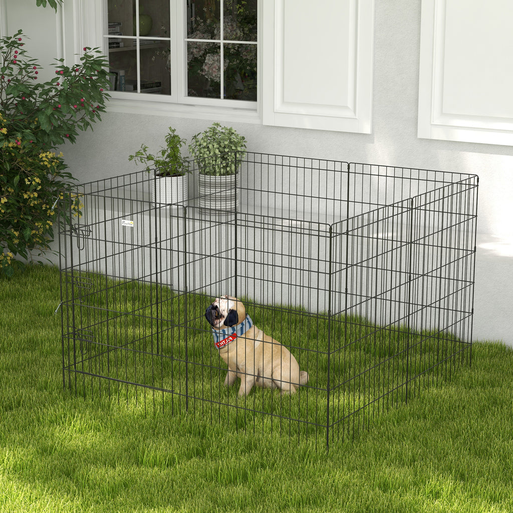 Parc enclos modulable pour chiens lapins rongeurs clôture pour petits animaux intérieur et extérieur  61 x 91 cm noir-1