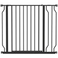 Barrière de sécurité barrière pour animal domestique longueur réglable sans perçage en acier et ABS 75-95 x 76 cm noir-0