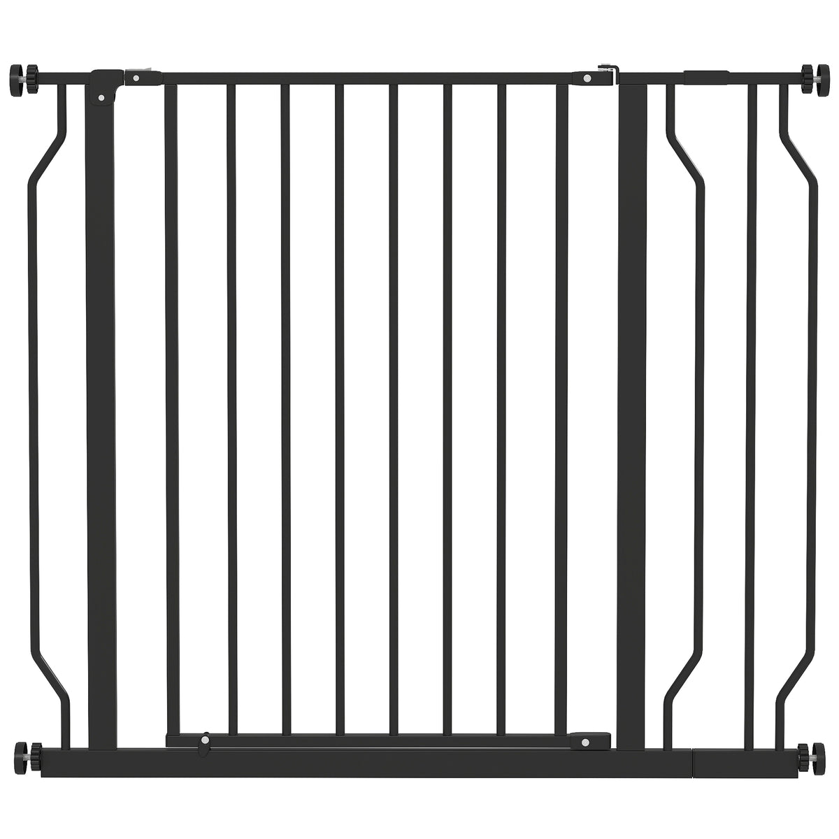 Barrière de sécurité barrière pour animal domestique longueur réglable sans perçage en acier et ABS 75-95 x 76 cm noir-0