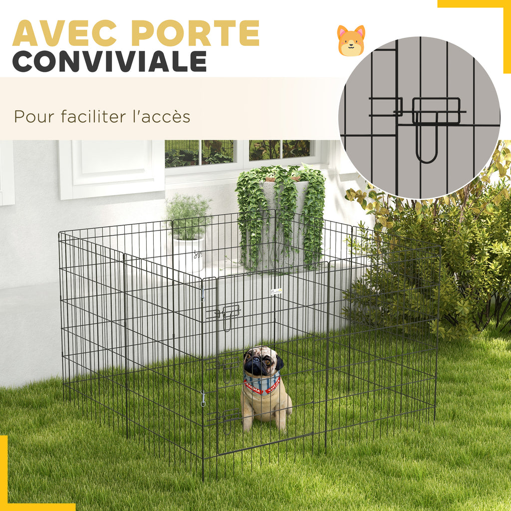 Parc enclos modulable pour chiens lapins rongeurs clôture pour petits animaux intérieur et extérieur  61 x 91 cm noir-6