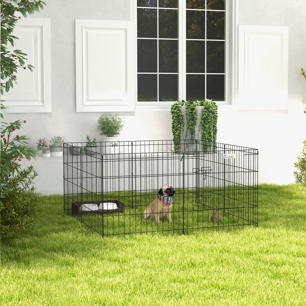 Parc enclos modulable pour chiens lapins rongeurs clôture pour petits animaux intérieur et extérieur pliant 8 panneaux-1