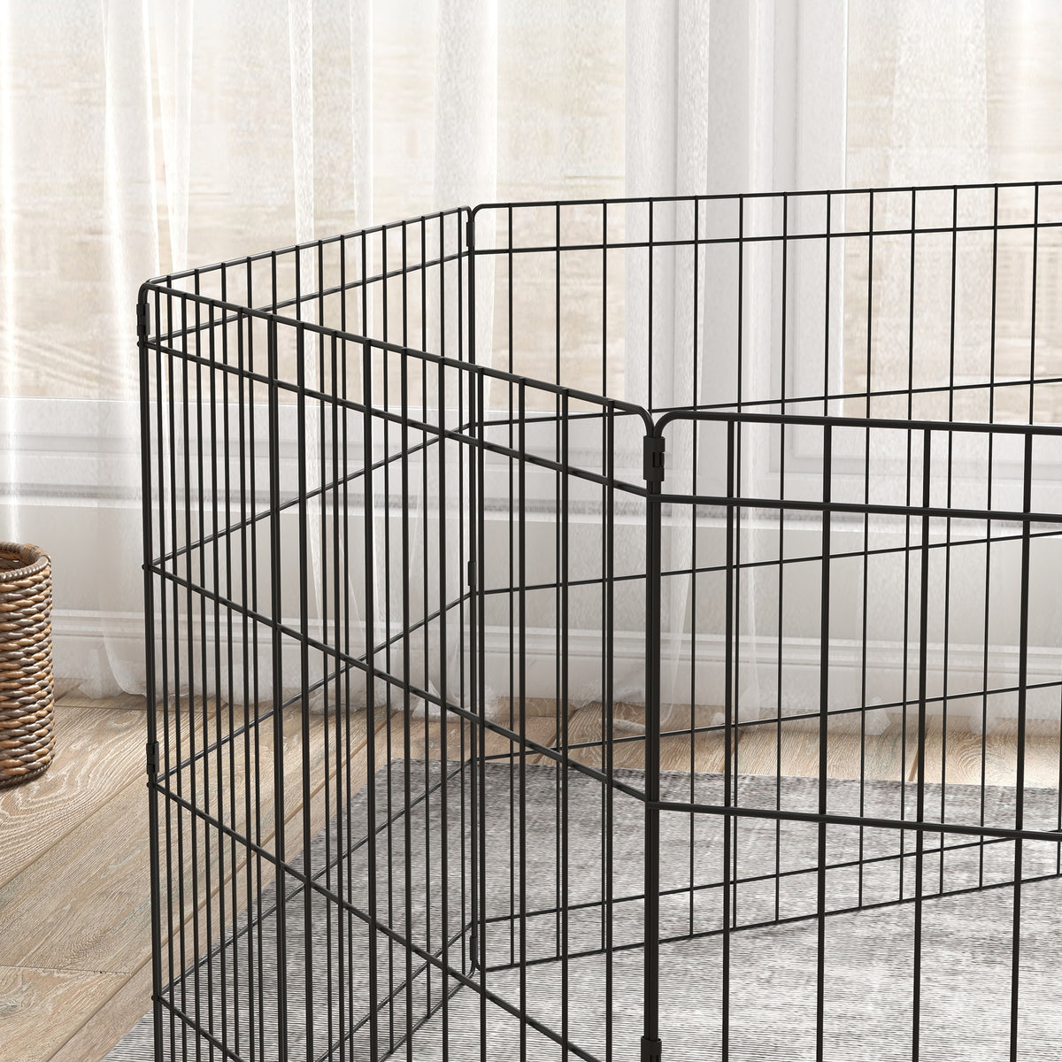 Parc enclos modulable pour chiens lapins rongeurs clôture pour petits animaux intérieur et extérieur pliant 8 panneaux-8