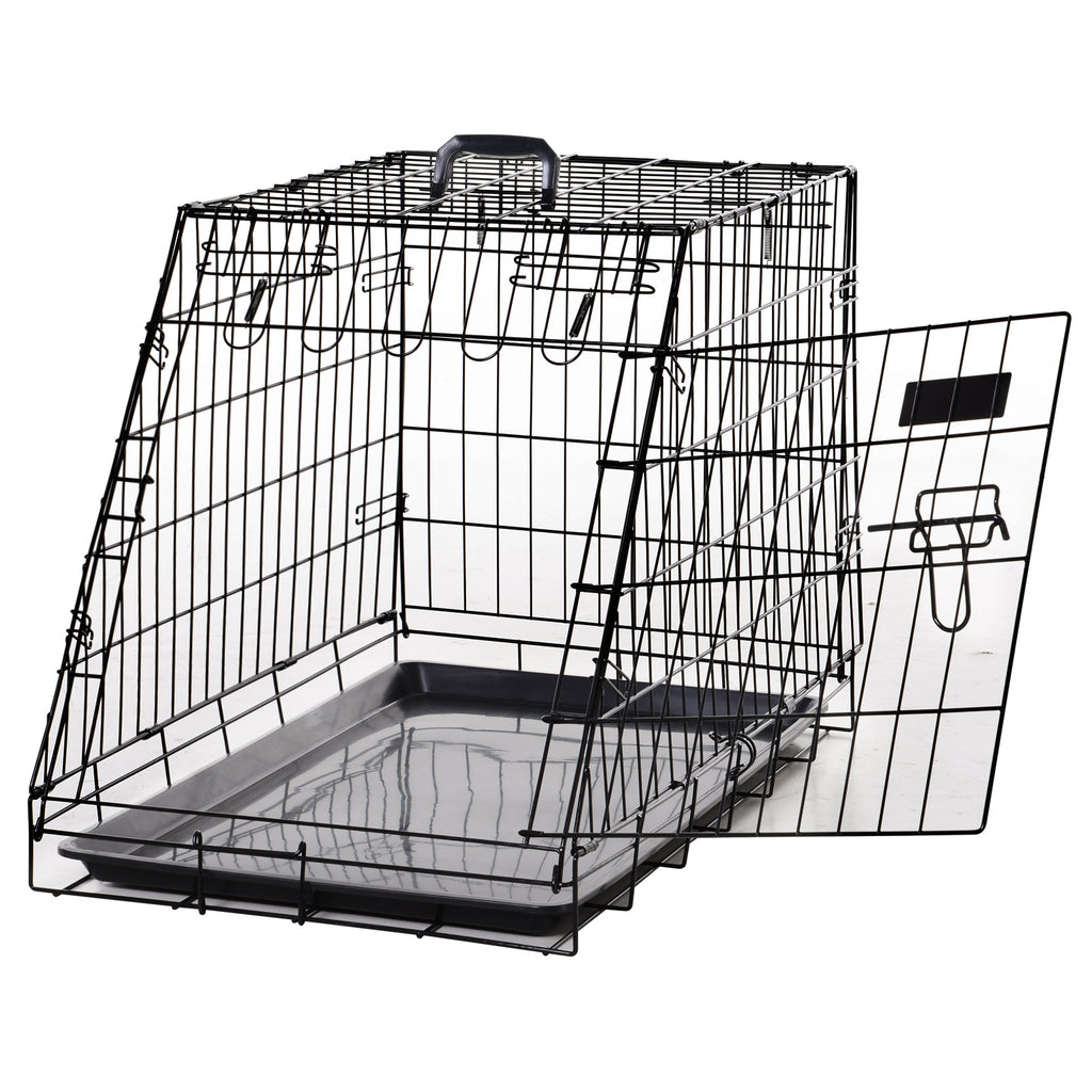Cage de transport pour chien taille L dim. 78L x 47l x 55H cm métal noir-0