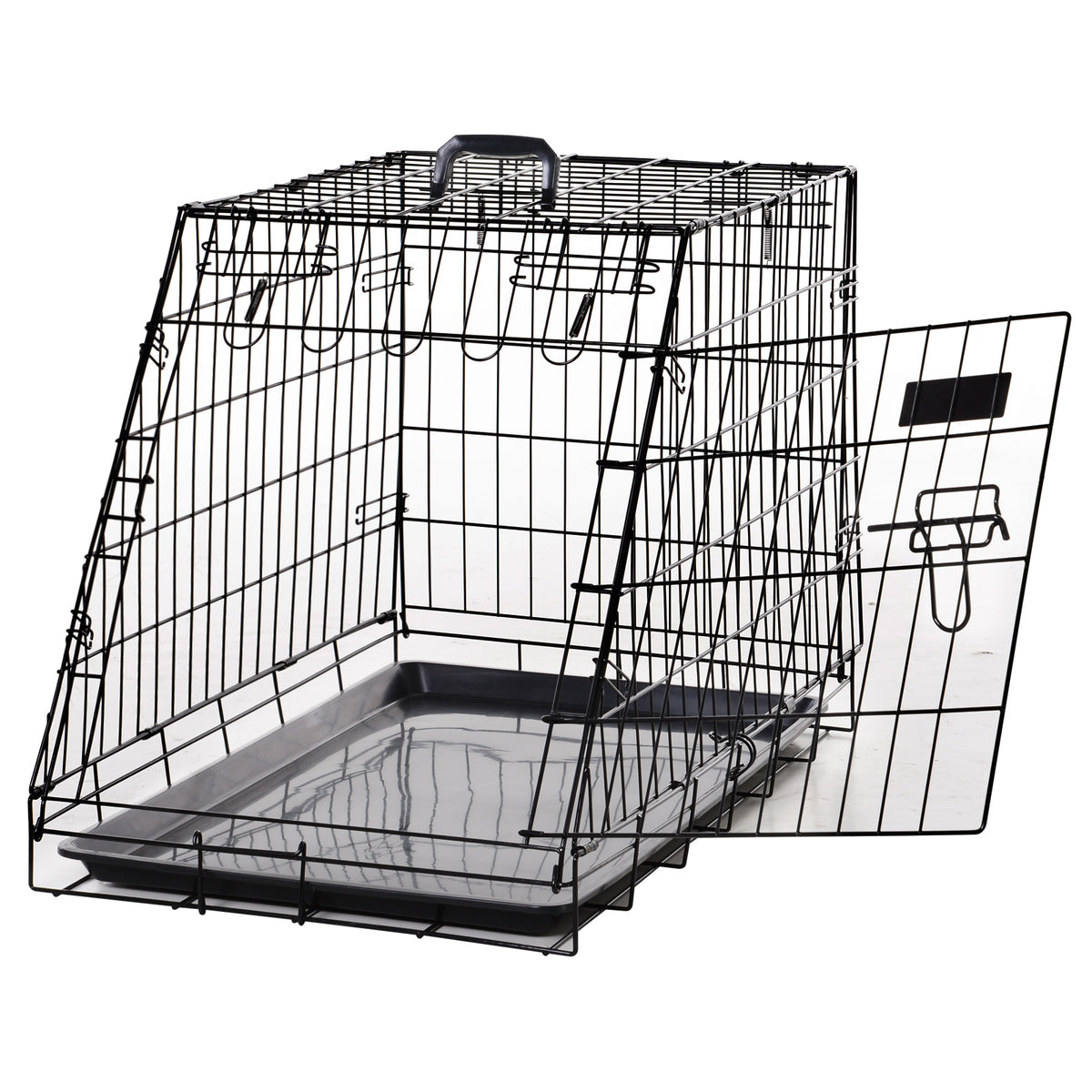 Cage de transport pour chien taille L dim. 78L x 47l x 55H cm métal noir-0