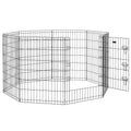 Parc enclos modulable pour chiens lapins rongeurs clôture pour petits animaux intérieur et extérieur  61 x 91 cm noir-0