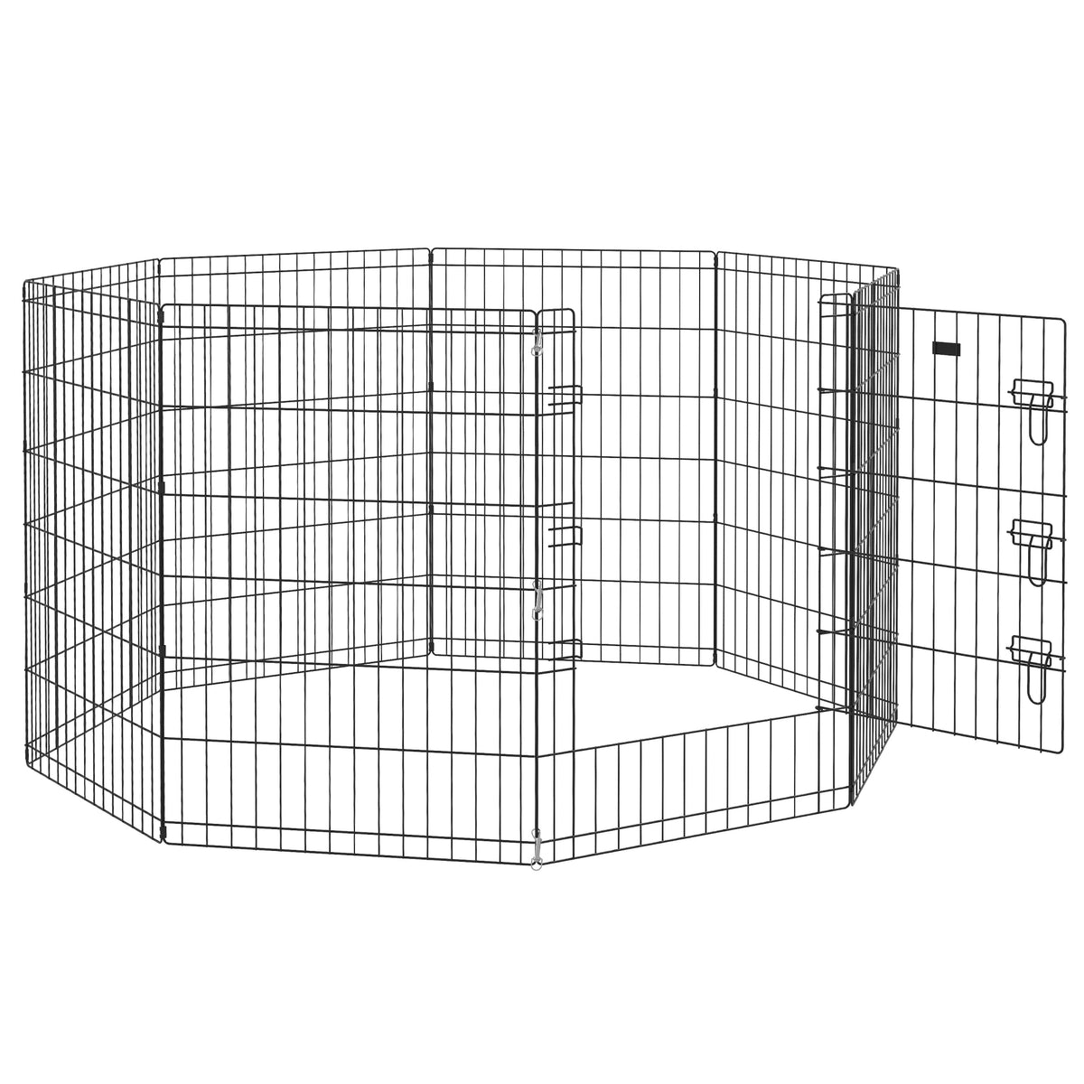 Parc enclos modulable pour chiens lapins rongeurs clôture pour petits animaux intérieur et extérieur  61 x 91 cm noir-0