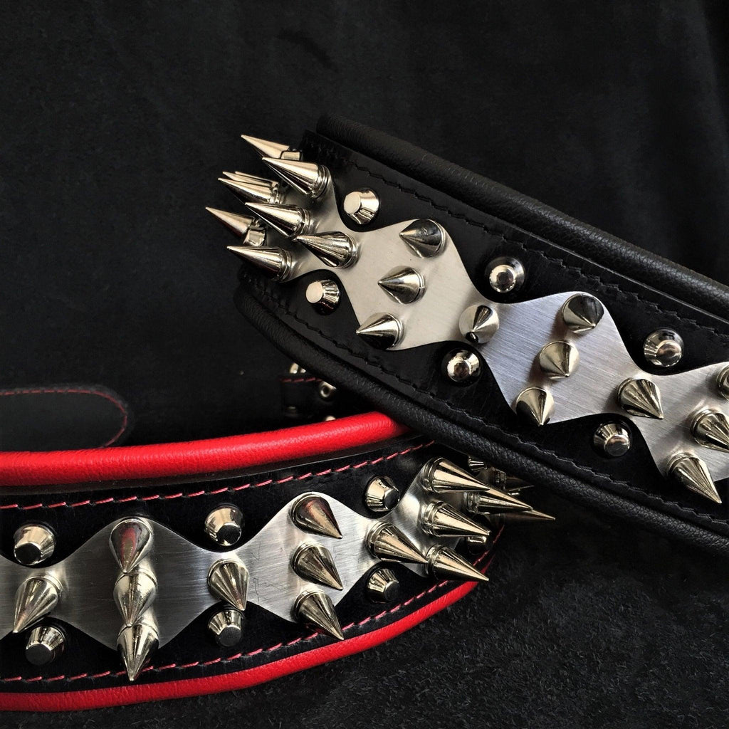 BESTIA Steel Hundhalsband - Svart, Äkta Läder